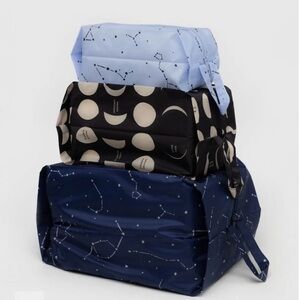 NWT Baggu 3D ZIP SET in “Night Sky” Washable Recyc. Nylon Pouches